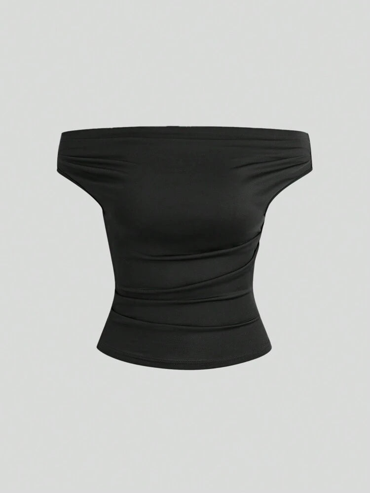 Blusa Off-Shoulder Unicolor – Casual y Femenina