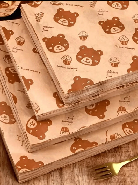 50 Piezas de Papel Absorbente de Aceite para Alimentos, Papel Encerado para Pollo Frito y Bandejas de Hornear